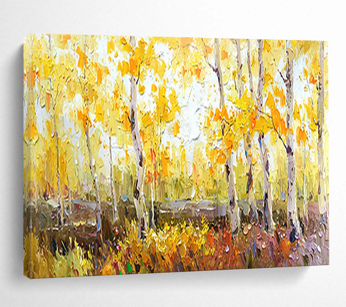 “Golden Autumn Forest” - Impressionistic Landscape Painting On Canvas PT212