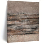 “Brown - Gray Textured Abstract” - Industrial Abstract Painting On Canvas PS0118