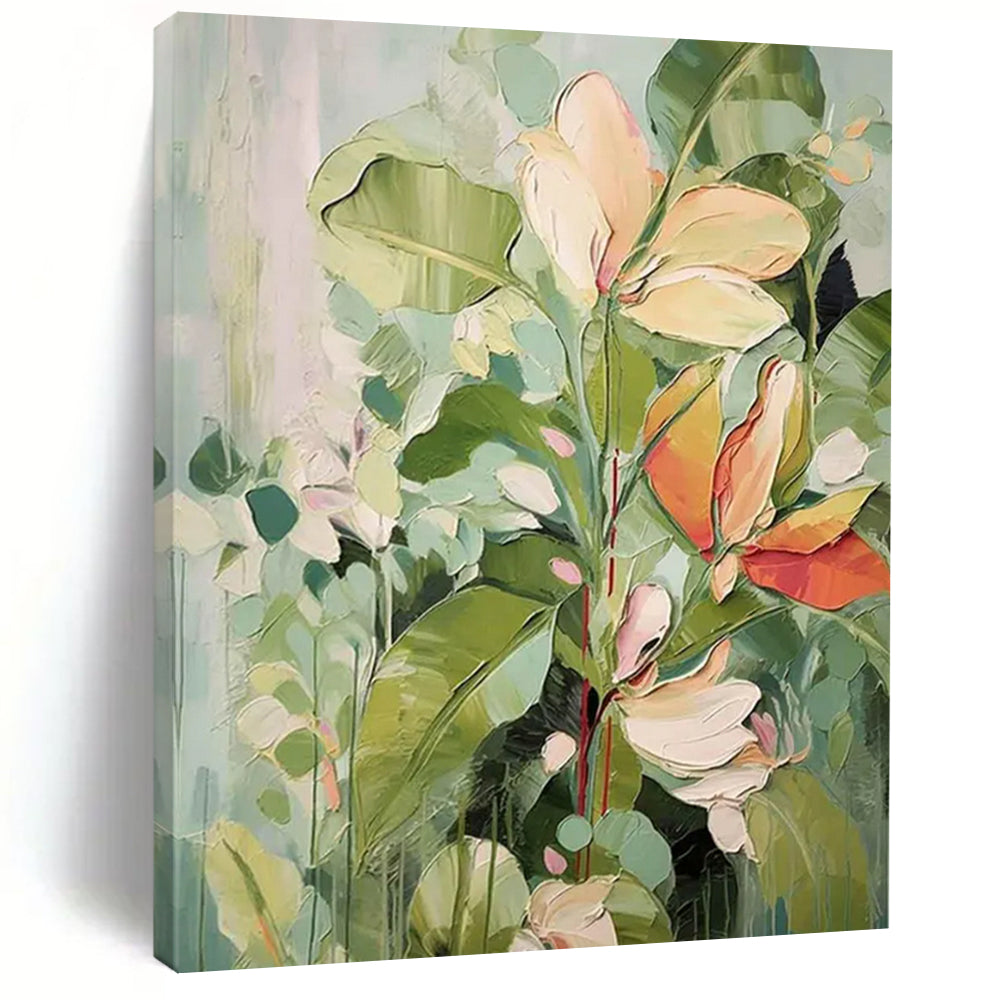 Soft - Toned Floral Bunch Textured Painting On Canvas DS083