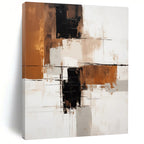 “Brown & Black Geometry” - Subtle Tonal Abstract Composition Painting On Canvas DS129