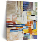 “Colorful Cubist Abstraction” - Multicolor Abstract Painting On Canvas PS0477