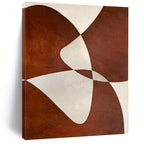 Brown and White with Intertwined Shapes "Elegant Entanglement" Abstract Painting On Canvas PS1114