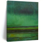 “Green Gradient Abstraction” - Serene Abstract Painting On Canvas PS0190