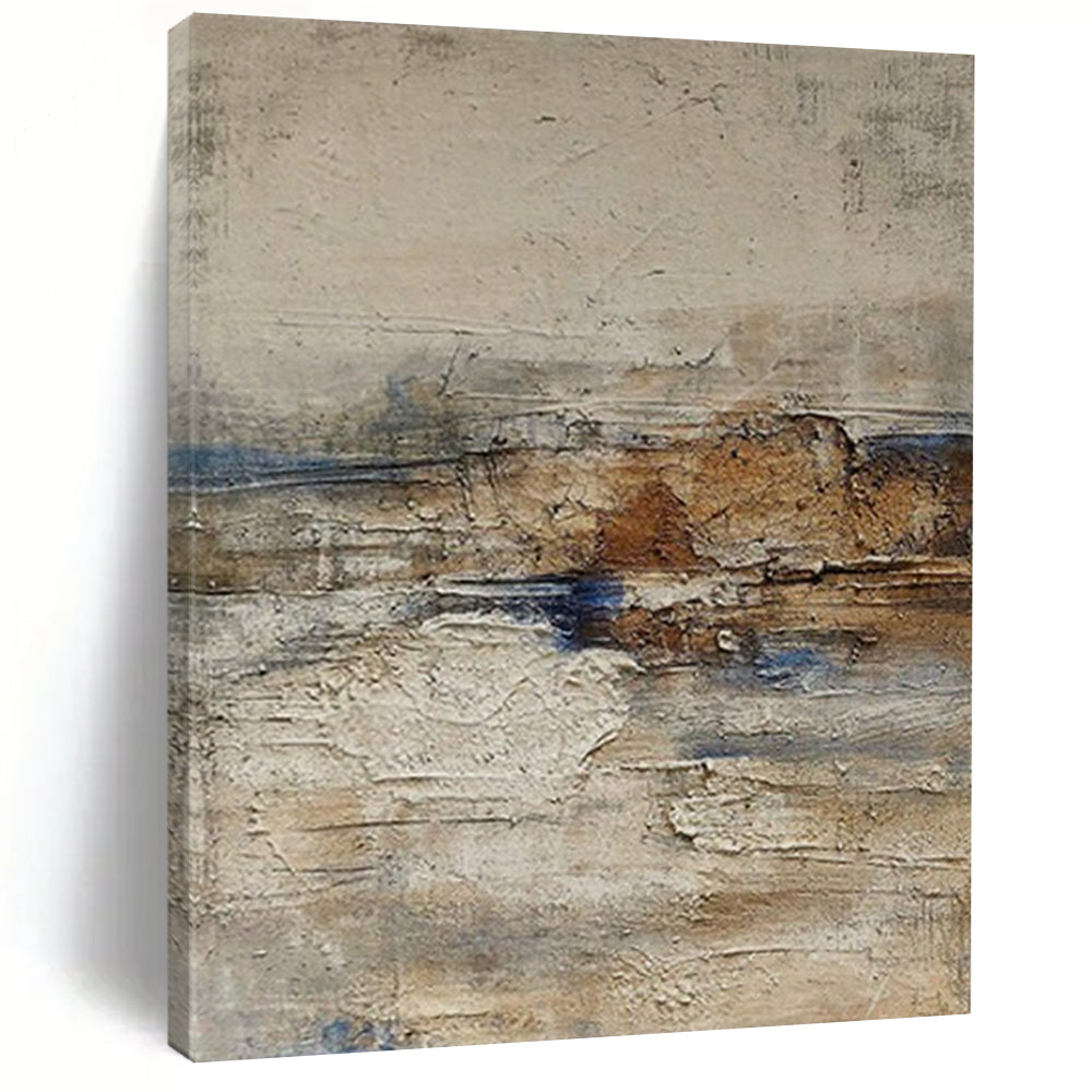 Gray, Brown, and Blue Textured, "Mixed Terrain" – Textured Abstract Painting On Canvas PS0969