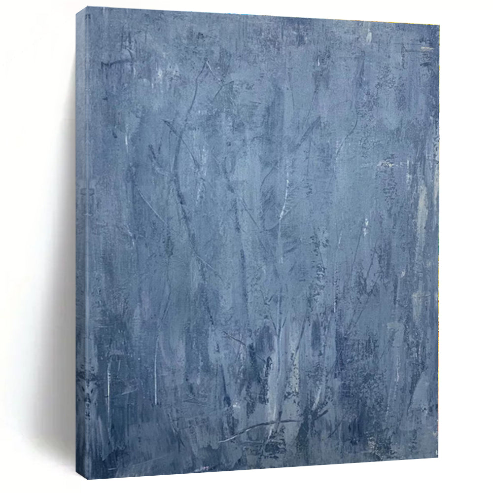 “Blue Textured Abstraction” - Blue Abstract Painting On Canvas PS0459