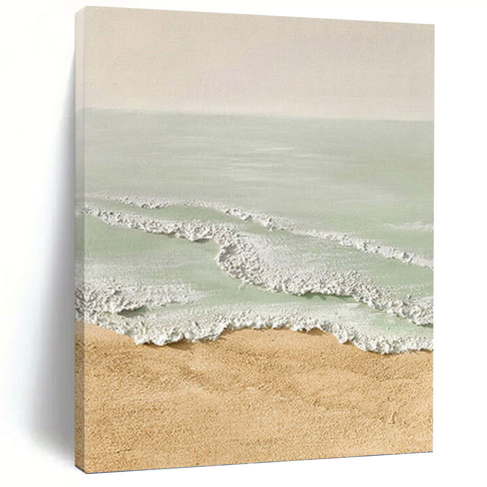 “Pastel Beach Scene” - Serene, Landscape Painting On Canvas PT1489