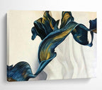Blue and Gold Flowing Forms Contemporary Abstract Painting On Canvas DKS160