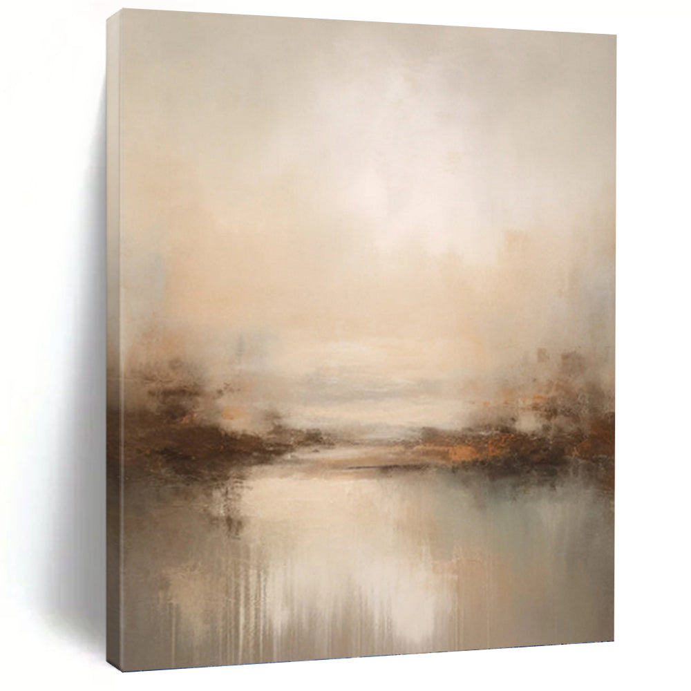 “Neutral - Toned Abstract Landscape” - Impressionist Abstract Painting On Canvas PT1252