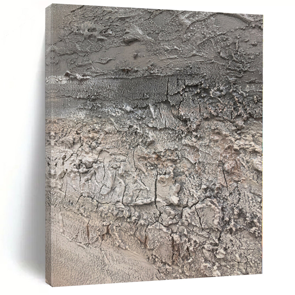 “Gray Textured Abstract” - Industrial Abstract Painting On Canvas PS0102