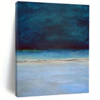 “Gradient Seascape: Deep Blue to Light Blue” - Minimalist Ocean Painting On Canvas PT0938