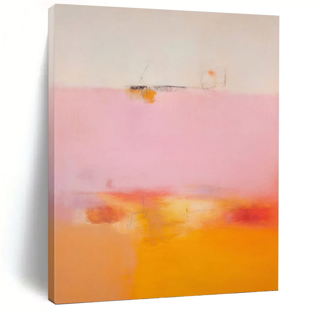 “Pink and Orange Abstract” - Soft Gradient Painting On Canvas PT0992