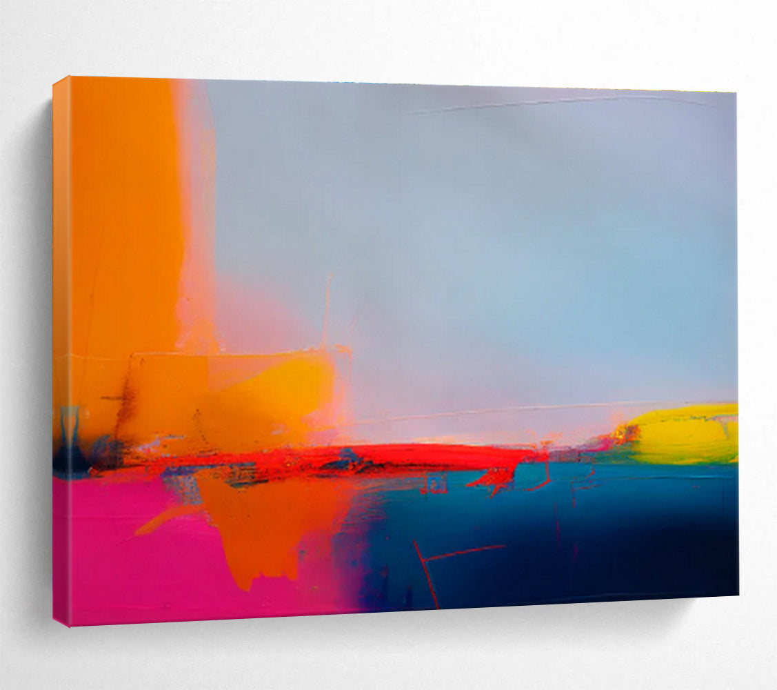 “Neon Color Fusion” - Bold Abstract Painting On Canvas DKS483