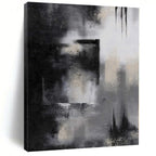 “Monochrome Abstract” - Minimalist Abstract Painting On Canvas PS0076