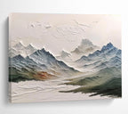 “3D Textured Mountain Range” - Sculptural Landscape Painting On Canvas DKS462