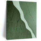 “Green - White River Texture” - Green, White Abstract Textured Painting On Canvas PS0650