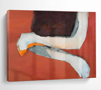“Red - Orange Mixed Media Shapes” - Collage Abstract - Painting On Canvas PT1783