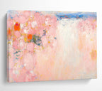 “Blush & Coral Blooms” - Impressionistic Floral Painting On Canvas DKS411