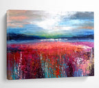 “Colorful Abstract Landscape” - Abstract, Expressionistic - Styled Painting On Canvas DKS010