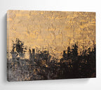 Gold & Black Textured Abstract Painting On Canvas DKS020