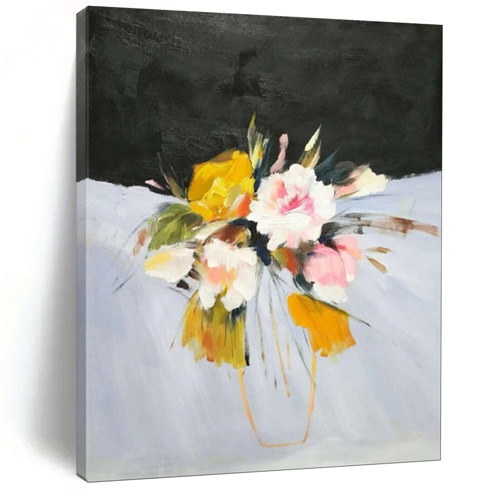 “Vibrant Floral Bouquet” - Abstract Floral Painting On Canvas PT1995
