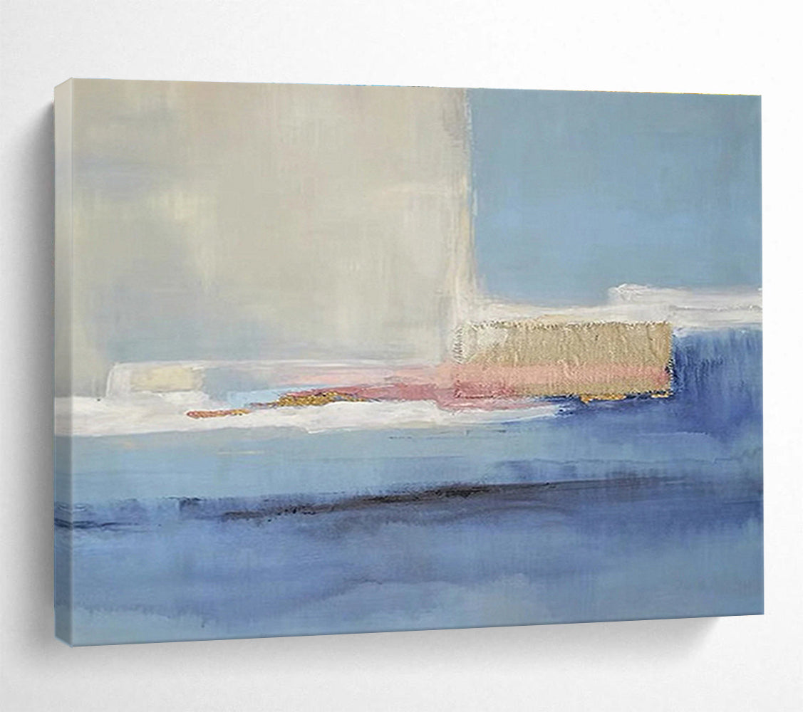 “Soft Blue Abstract” - Subtle Color - field Painting On Canvas DKS407