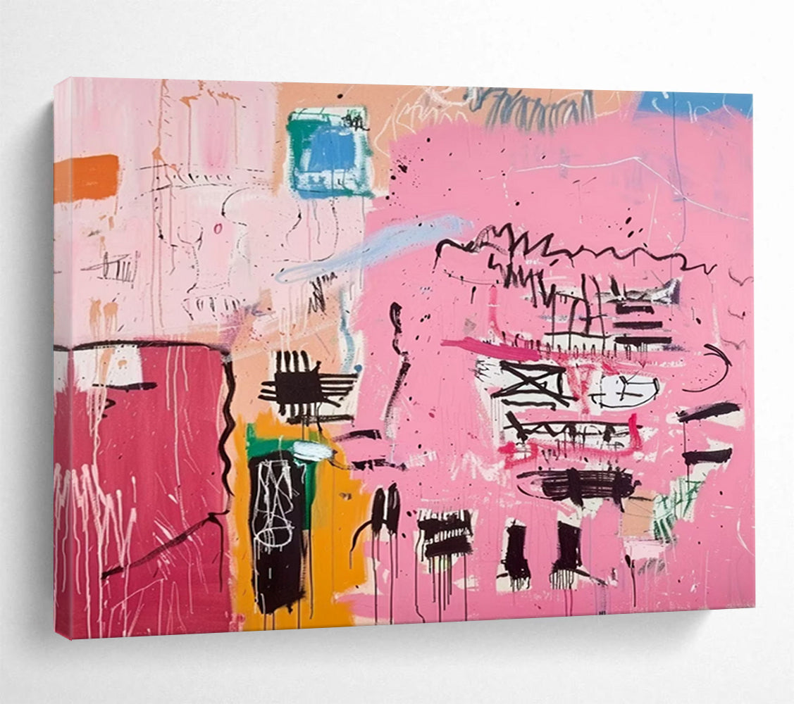 “Pink Abstract Graffiti” - Street - Art - Inspired Painting On Canvas PT198