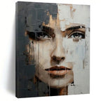 “Textured Abstract Face” - Mixed - Media Portrait On Canvas PT2190