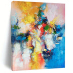 “Explosive Color Cascade of Joy” - Passionate Abstract Painting On Canvas PS0227