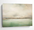 Soft Green and Beige Abstract Seascape Minimalist Seascape Painting On Canvas DKS159