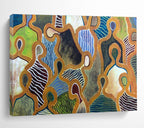 “Colorful Connected Figures” Abstract Painting On Canvas DKS189