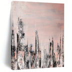 “Urban Blush Abstract” - Cityscape Abstract Painting On Canvas PS0061