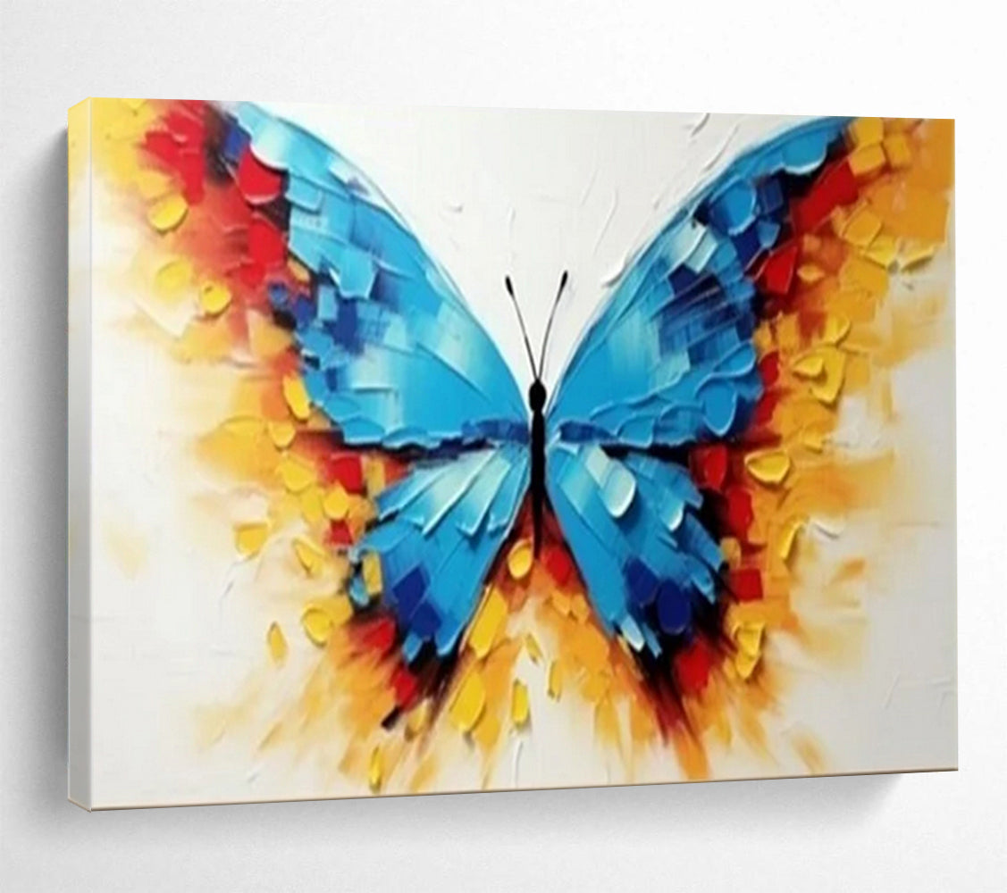 “Vibrant Textured Butterfly” - Impasto Oil Painting on Canvas PT1507