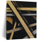 “Gold - Silver Abstract Cross” - Luxe Abstract Painting On Canvas PT1094