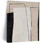 Black, White and Beige with Subtle Shifts "Quiet Transition" Abstract Painting On Canvas PS1136