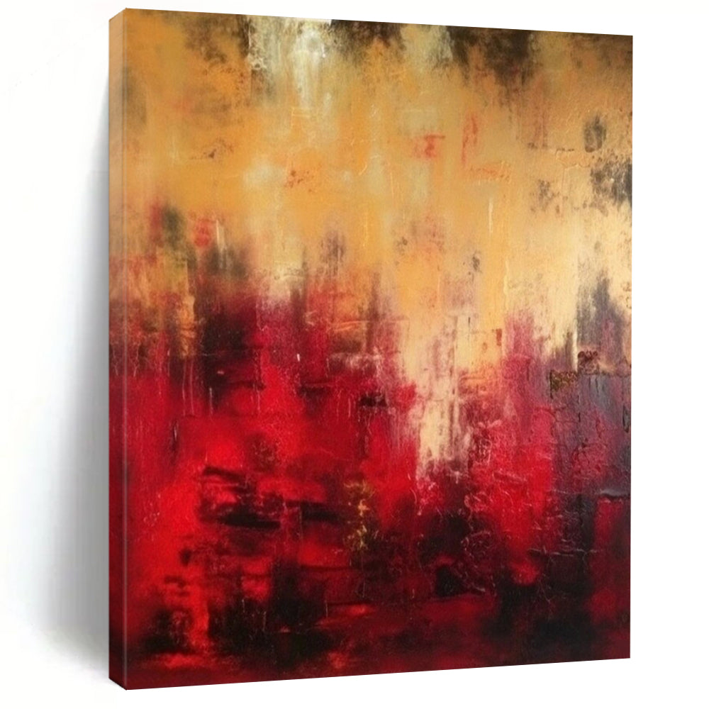 Warm Tones, "Fiery Abyss" – Abstract Expressionist Painting On Canvas PS1027