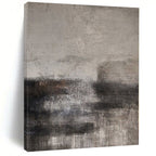 “Gray - Black Textured Abstract” - Moody Abstract Painting On Canvas PS0112