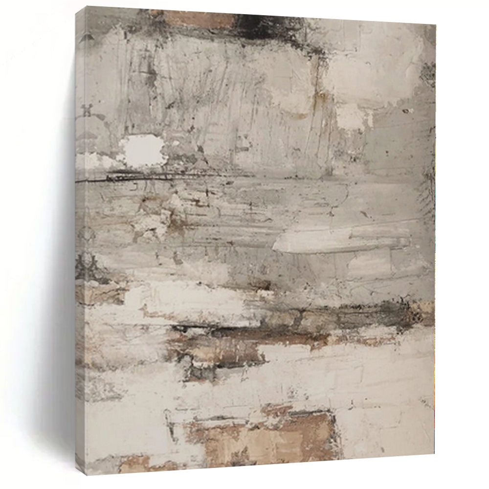 “Gray - White Textured Subtle” - Calming Abstract Painting On Canvas PS0127