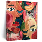“Colorful Fragmented Faces” - Expressionist Abstract Painting On Canvas PT2235