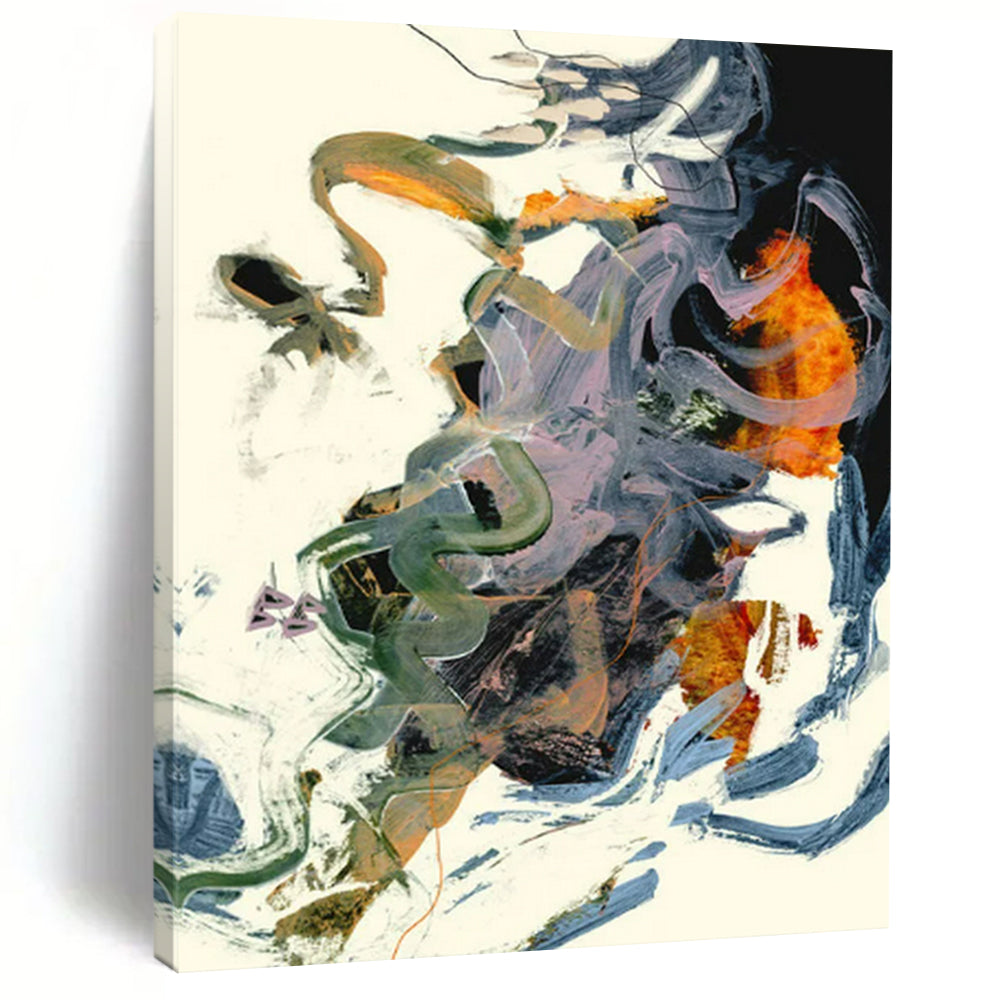 “Colorful Swirls” - Abstract Expressionist Painting On Canvas PT2312