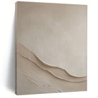 Textured Beige Waves "Sands of Serenity" Relief Sculpture On Canvas PS1068