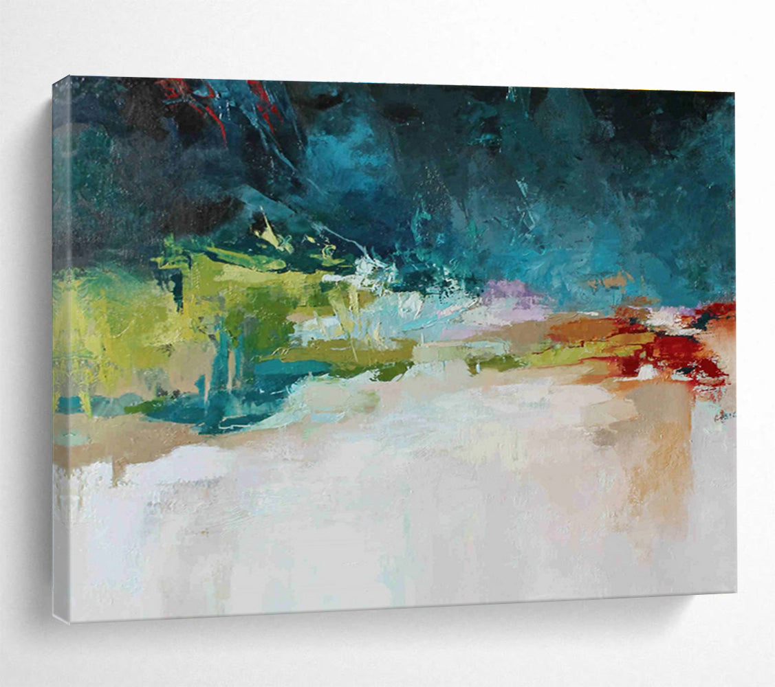 “Colorful Abstract Horizon” - Abstract Landscape Painting On Canvas DKS510