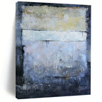 Layered Blue - Gray Tones, "Mystic Horizon" – Abstract Landscape Painting On Canvas PS0907