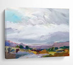 “Colorful Impressionistic Landscape” - Vivid Valley Painting On Canvas DKS442