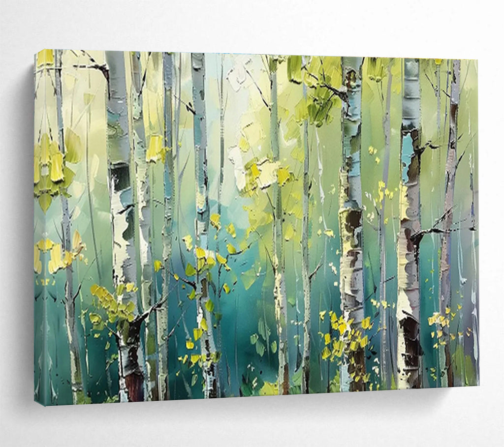 Aspen Glow - Forest Oil Painting, Fit for Reading Nook & Yoga Studio DKS670