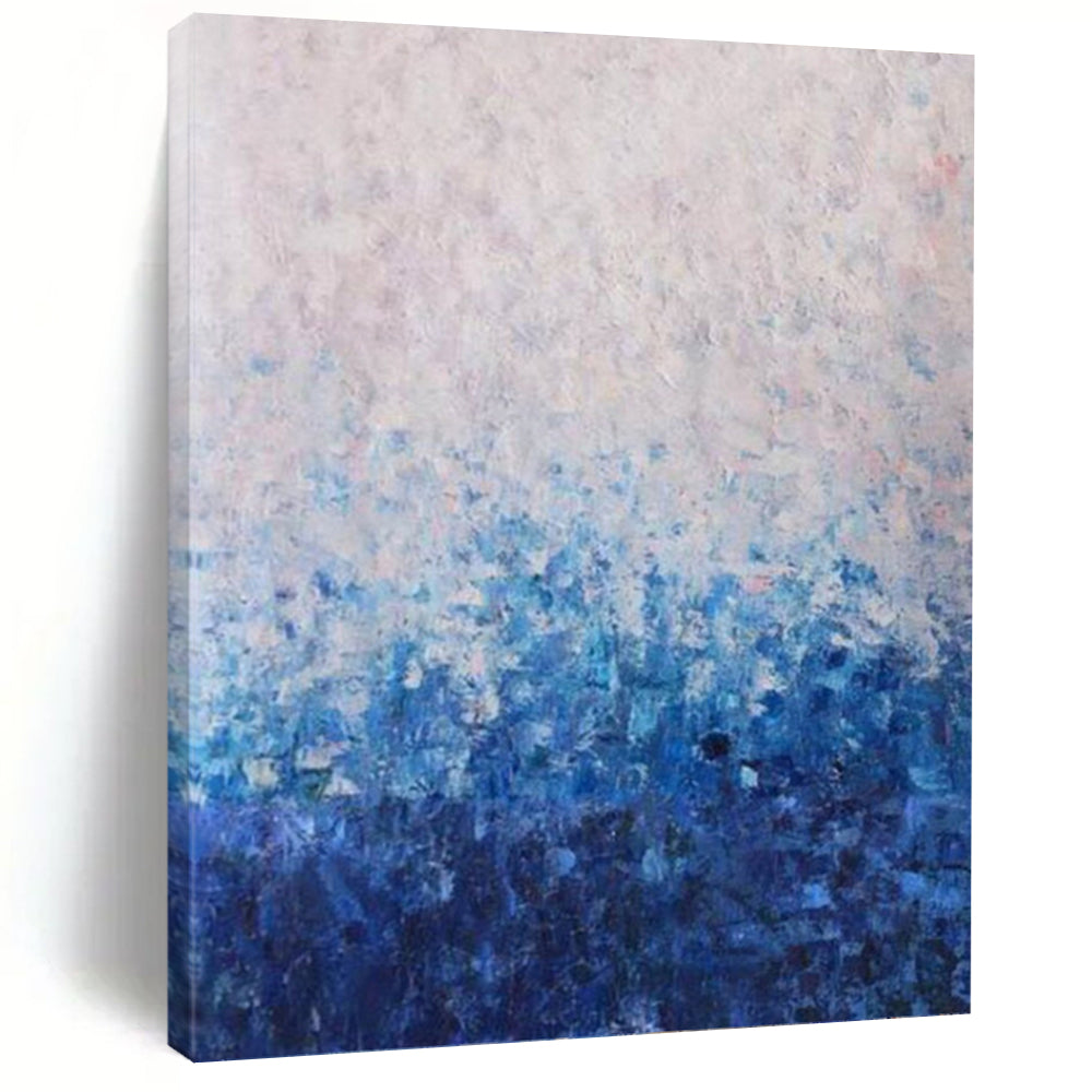 “Blue - White Abstract” - Impressionist - Inspired Painting On Canvas PT1350