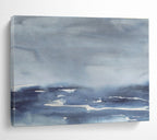 “Muted Blue Watercolor Seascape” Watercolor Painting On Canvas DKS168