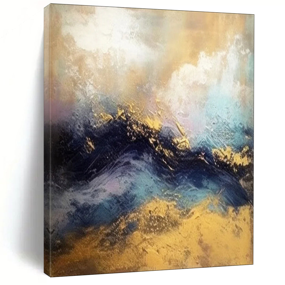 “Energetic Abstract with Gold Accents” - Abstract Painting On Canvas PT1941