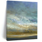 “Sky and Sea: Soft Tones Landscape” - Serene Impressionistic Art On Canvas PT0953