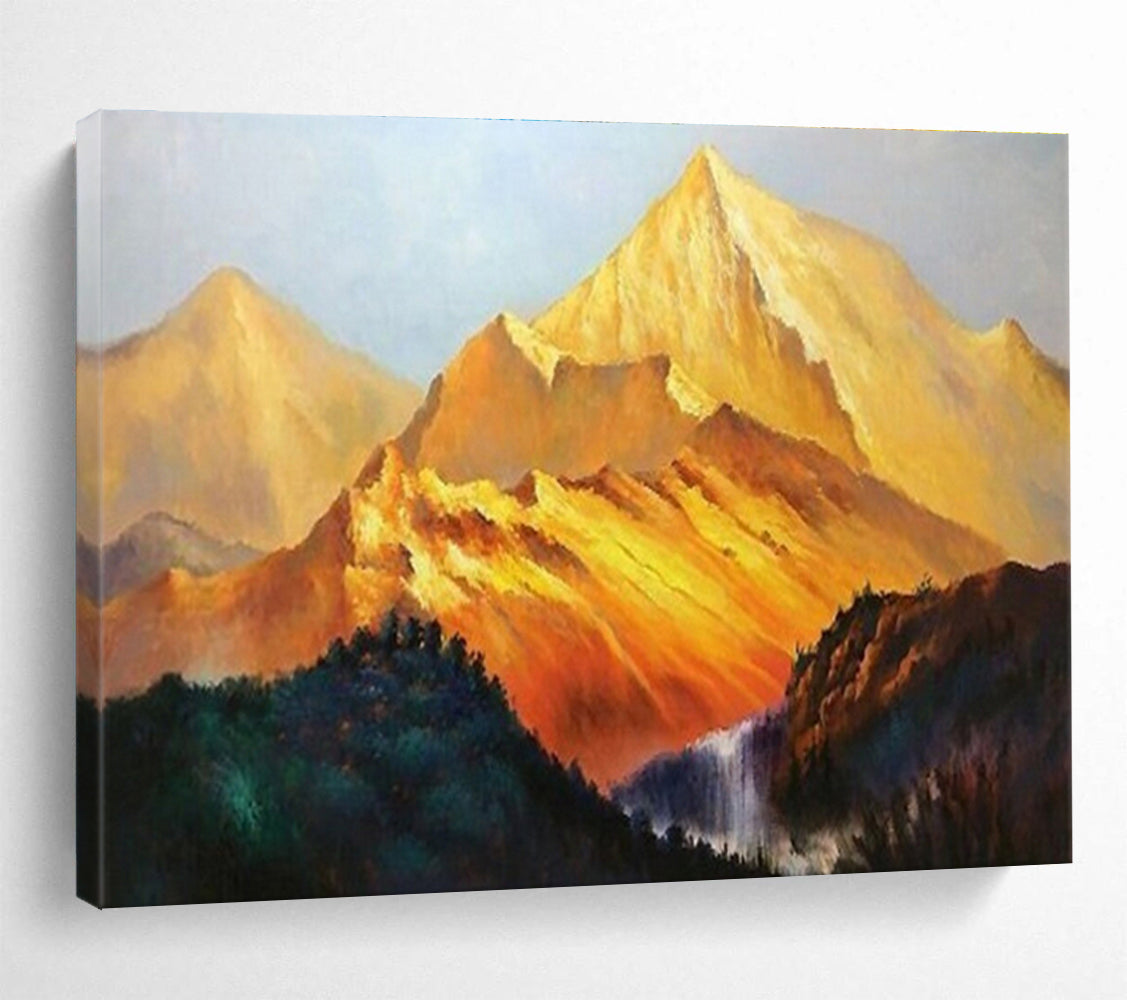 “Golden Peaks” - Realistic Landscape Painting On Canvas DKS433