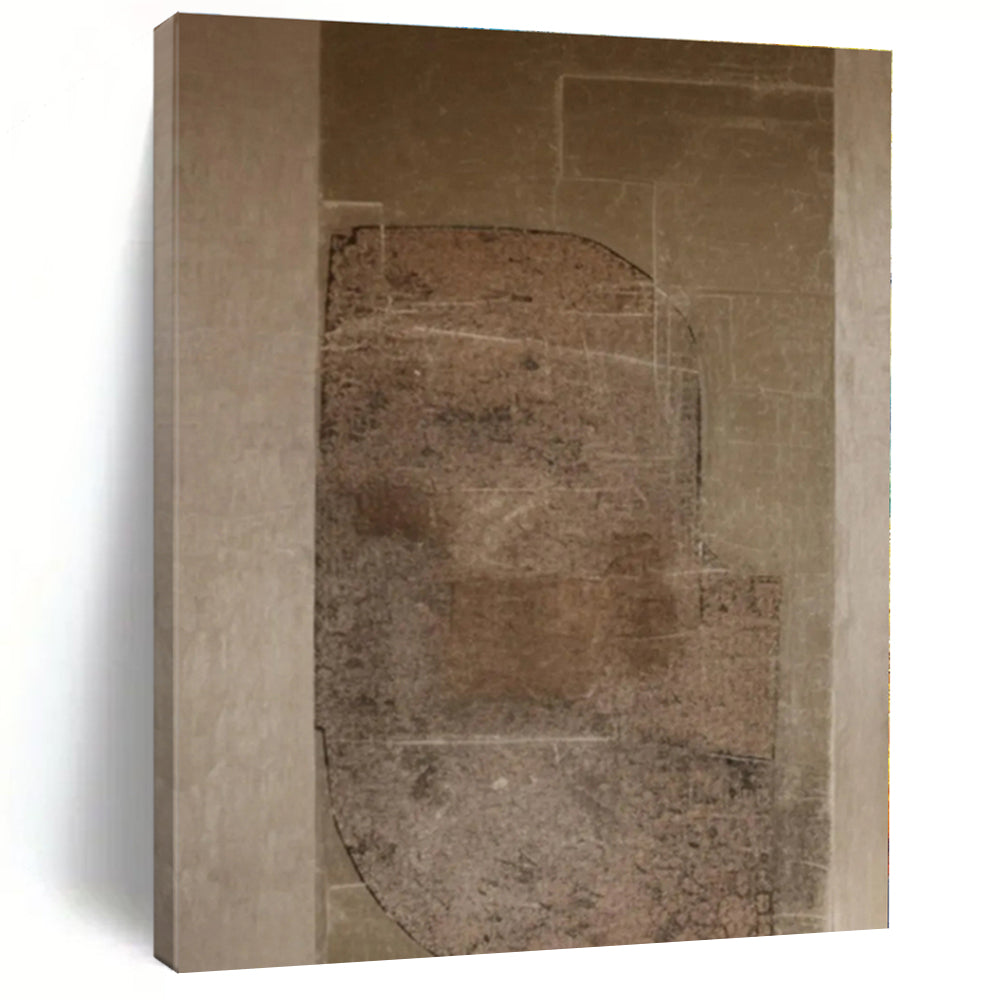 “Brown - Gray Textured Composition” - Brown, Gray Abstract Painting On Canvas PS0520